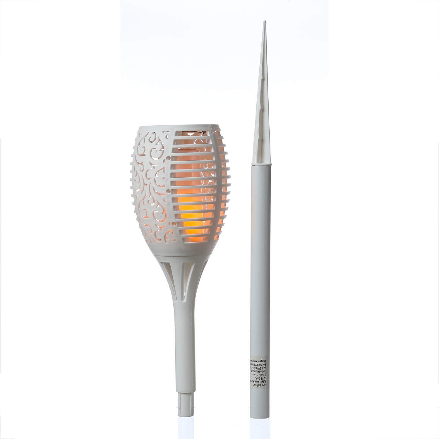 LED Solar Fackel FLAME - Gartenfackel - simulierter Flammeneffekt - H: 79cm - Lichtsensor - 4St.