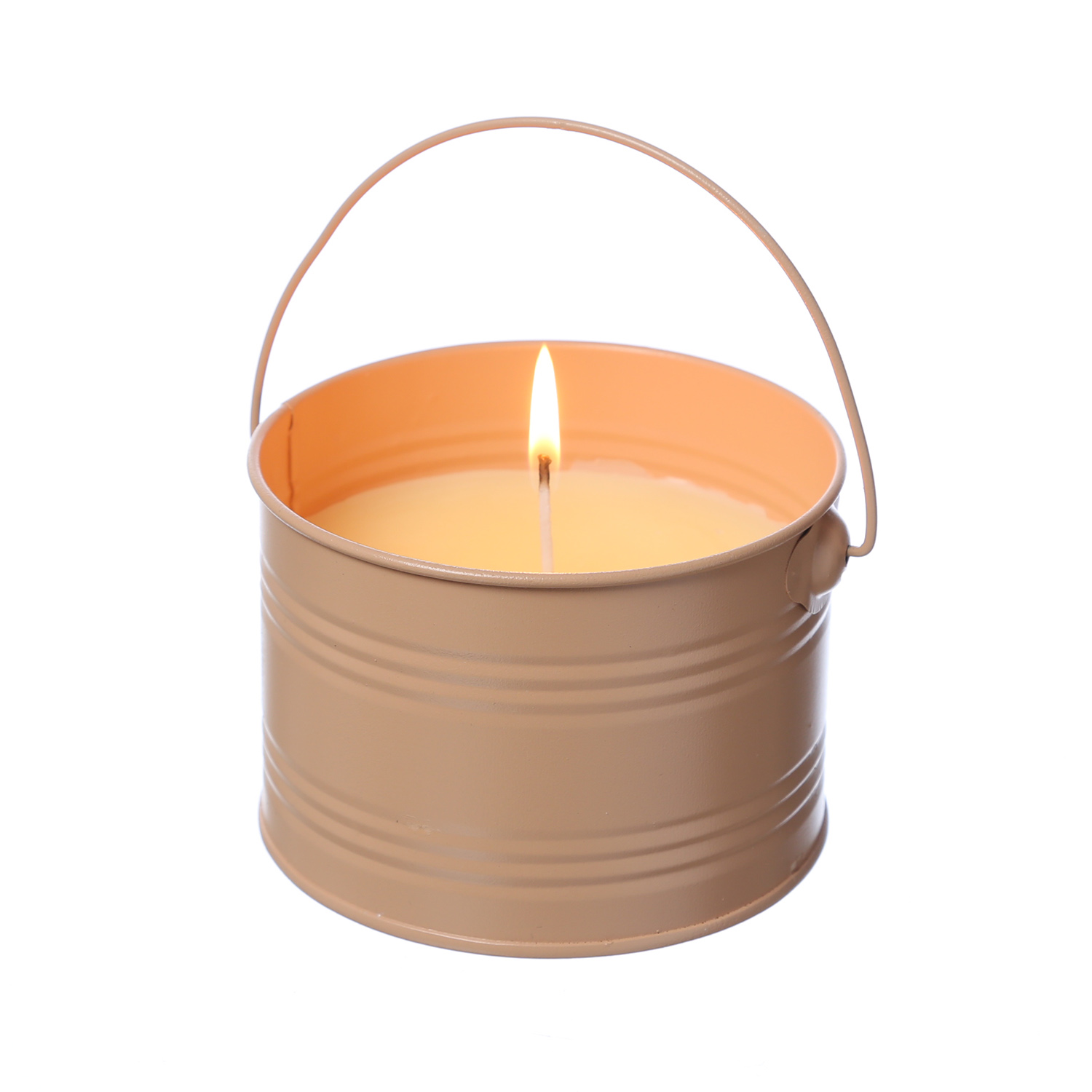 Duftkerze CITRONELLA - Echtwachs im Metalleimer - H: 8cm - gegen Stechmücken - orange