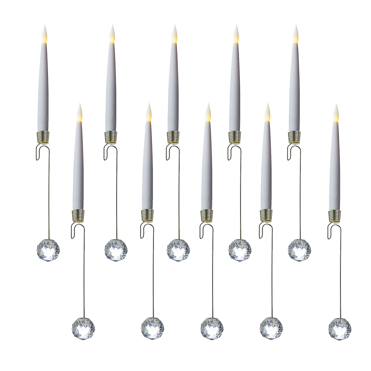 LED Baumkerzen mit Halterung -  warmweiße LED - kabellos - Fernbedienung - für Innen - 10er Set LED Baumkerzen mit Halterung -  warmweiße LED - kabellos - Fernbedienung - für Innen - 10er Set