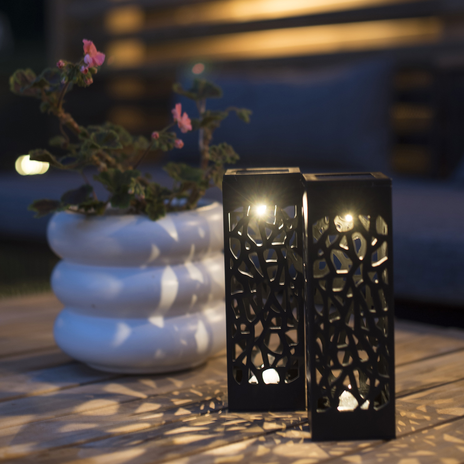 LED Solar Laternen Izola - zum Hängen o. Stellen - warmweiße LED - H: 11cm - Lichtsensor - 3er Set