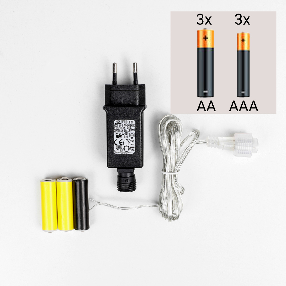 Netzadapter für Batterieartikel  (3xAA oder 3x AAA) - Batterie Eliminator - Innen