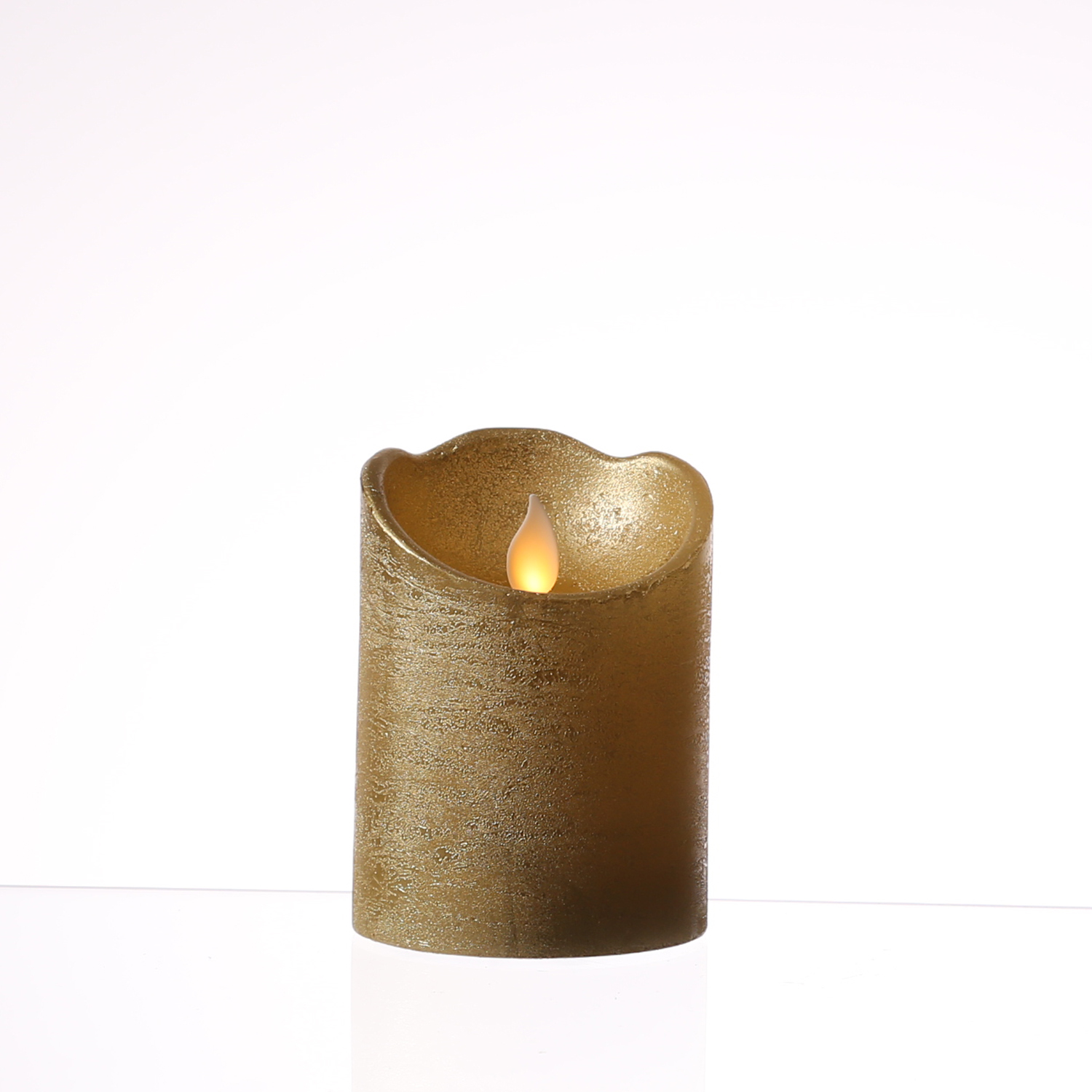 LED Kerze M-TWINKLE - Echtwachs - mechanisch bewegte Flamme - H: 10cm - D: 7,5cm - Timer - gold LED Kerze M-TWINKLE - Echtwachs - mechanisch bewegte Flamme - H: 10cm - D: 7,5cm - Timer - gold