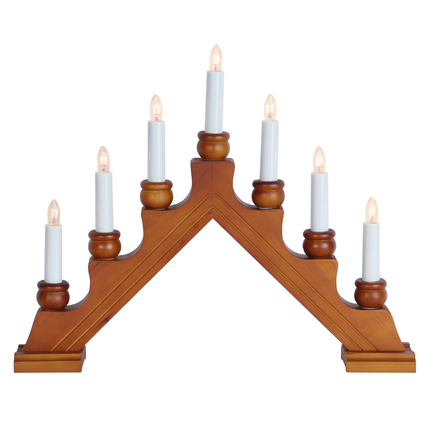 Fensterleuchter KARIN - 7 warmweiße Birnchen - L: 42cm, H: 34cm - Schalter - Braun Fensterleuchter KARIN - 7 warmweiße Birnchen - L: 42cm, H: 34cm - Schalter - Braun