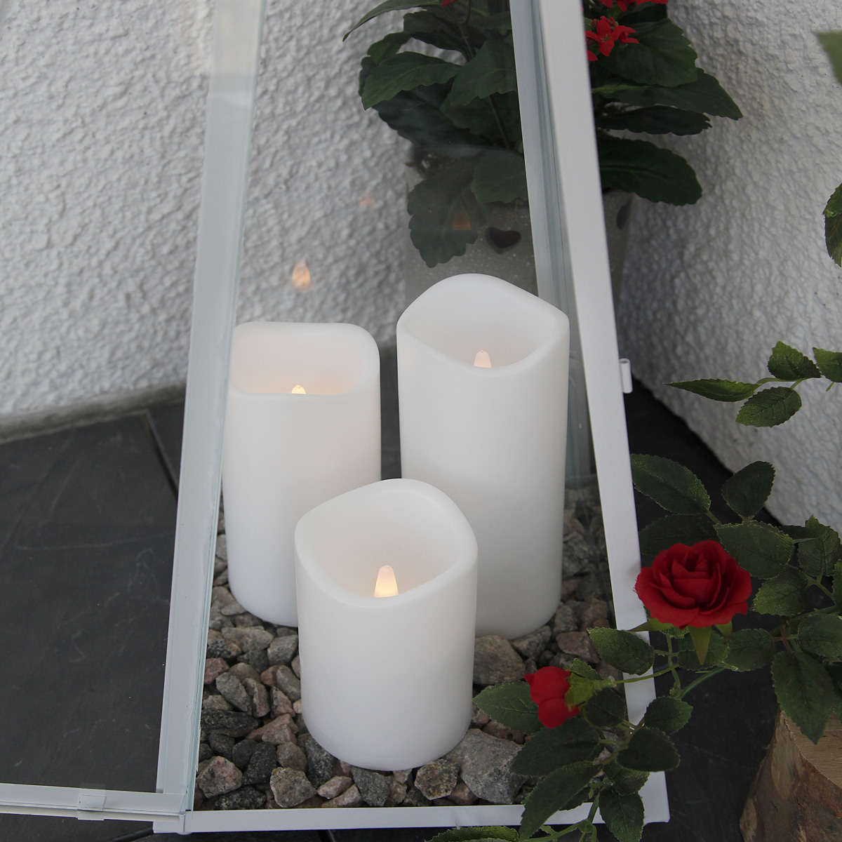 LED Stumpenkerze "Paul" - flackernde LED - Batteriebetrieb - Timer - Fernbedienung - weiß - 3er Set LED Stumpenkerze "Paul" - flackernde LED - Batteriebetrieb - Timer - Fernbedienung - weiß - 3er Set