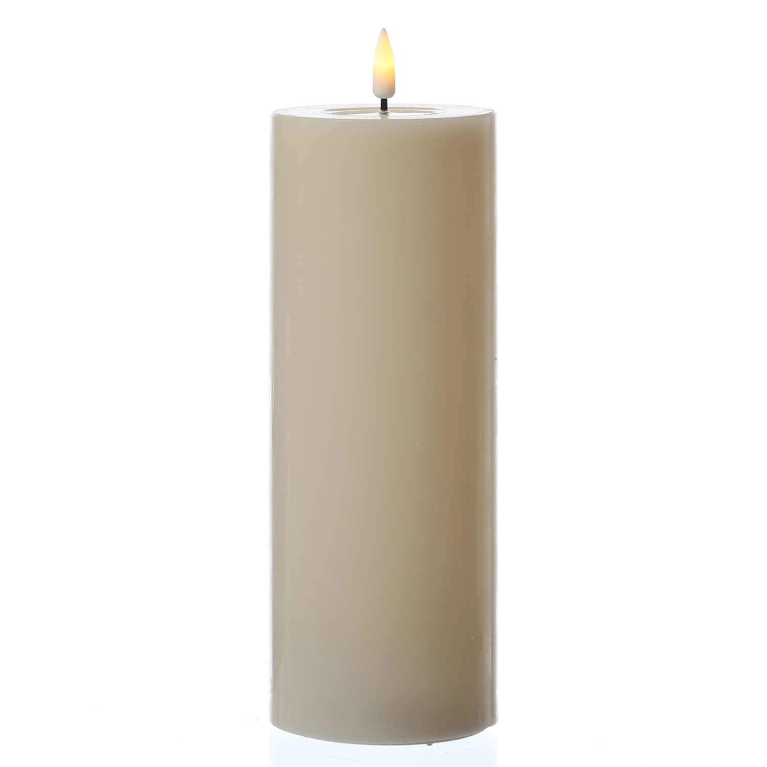 LED Stumpenkerze MIA - Echtwachs - realistische 3D Flamme - H: 20cm - Batteriebetrieb - creme LED Stumpenkerze MIA - Echtwachs - realistische 3D Flamme - H: 20cm - Batteriebetrieb - creme