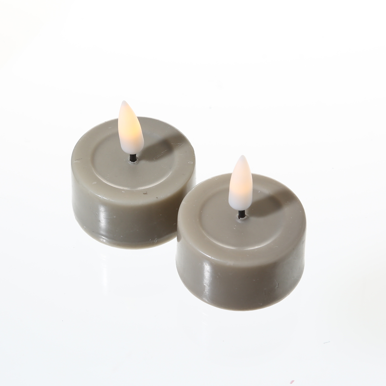 LED Teelichter MIA - Kunststoff - realistische 3D Flamme - D: 4,1cm - sand/taupe - 2 Stk LED Teelichter MIA - Kunststoff - realistische 3D Flamme - D: 4,1cm - sand/taupe - 2 Stk