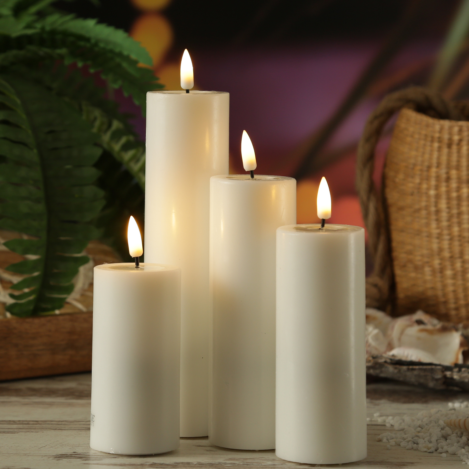 LED Stumpenkerze MIA - Echtwachs - realistische 3D Flamme - D: 5cm - H: 15cm - Batterie - weiß LED Stumpenkerze MIA - Echtwachs - realistische 3D Flamme - D: 5cm - H: 15cm - Batterie - weiß