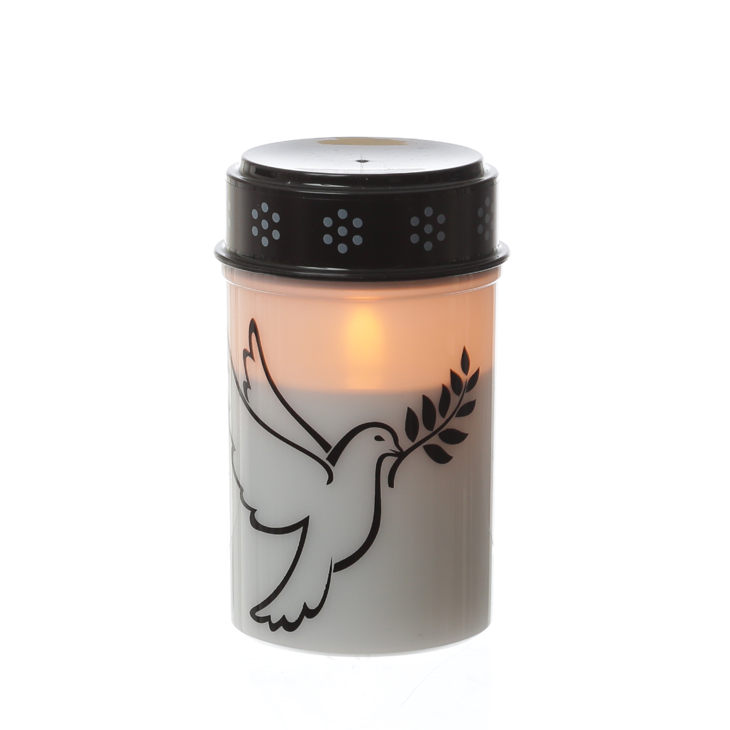 LED Grablichter/Grabkerzen Taube - bis 2500 Stunden - H: 21cm/12cm, D: 7cm - Timer - 2er Set LED Grablichter/Grabkerzen Taube - bis 2500 Stunden - H: 21cm/12cm, D: 7cm - Timer - 2er Set