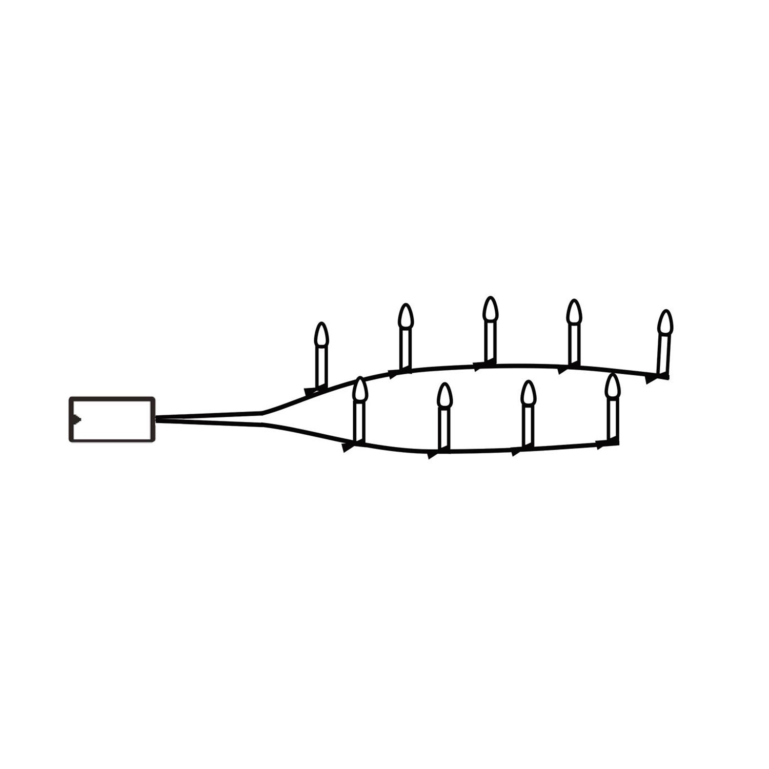 LED-Kerzenkette - Indoor - Slimline - statische LED - L: 16,8m - H: 18cm - 25er Set