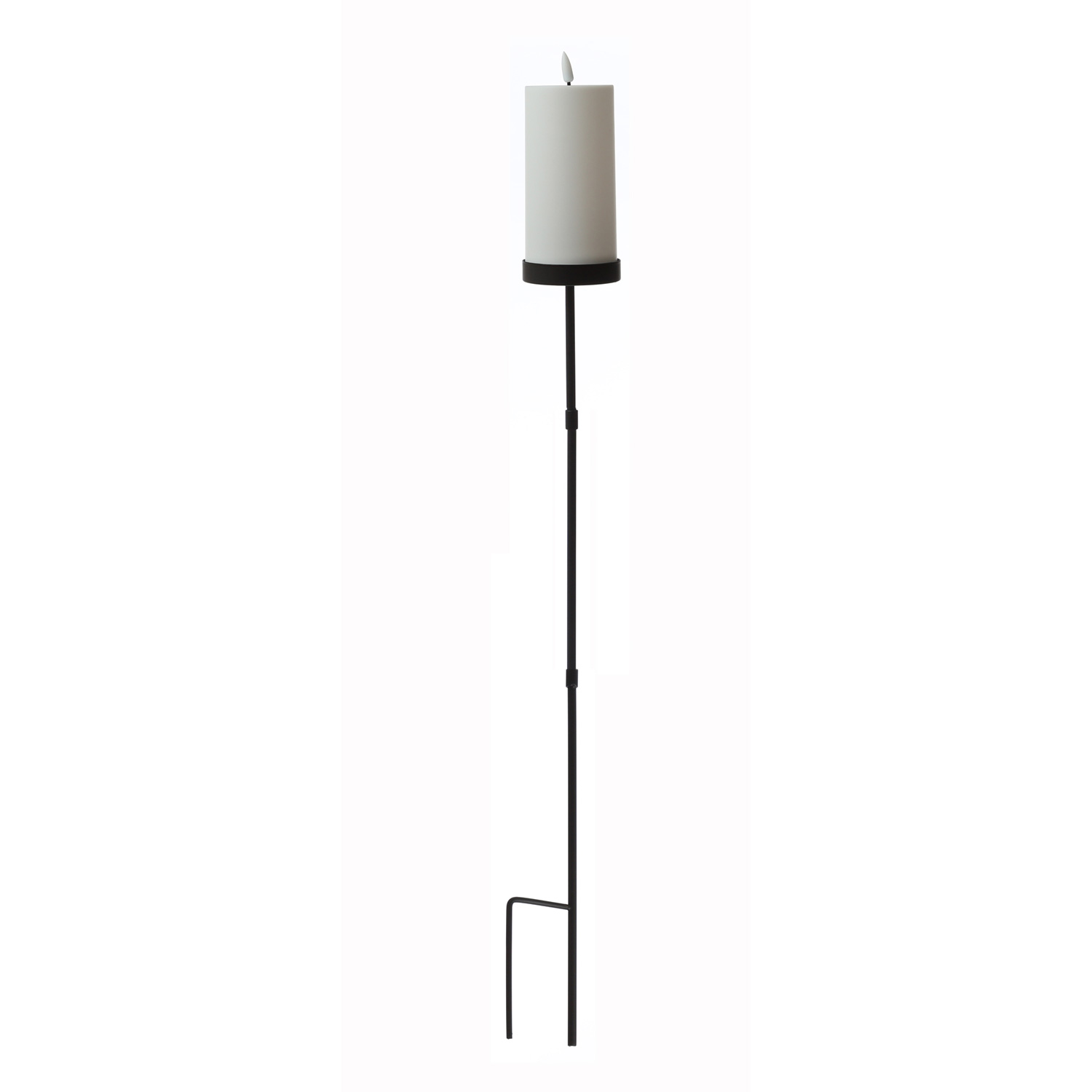 LED Solar Kerze mit Gartenstecker - Outdoorkerze auf Stab - H: 117cm - Lichtsensor - für Außen