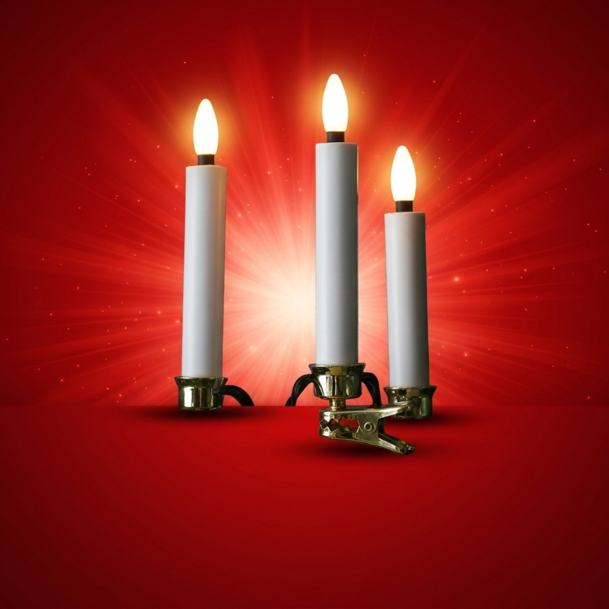 LED Kerzenlichterkette - 20 Christbaumkerzen - Weihnachtsbaumlichterkette - L: 9,5m - Innen/Außen