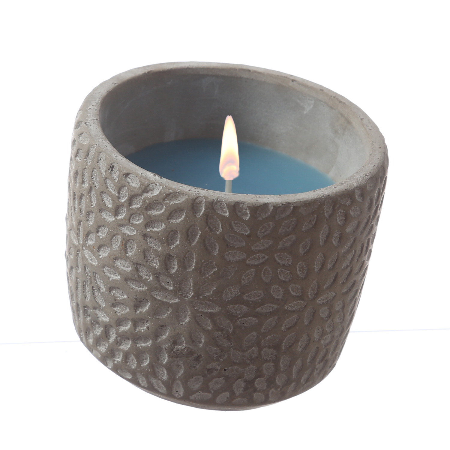 Duftkerze CITRONELLA - Echtwachs in Beton - H: 9,5cm - gegen Stechmücken - blau Duftkerze CITRONELLA - Echtwachs in Beton - H: 9,5cm - gegen Stechmücken - blau