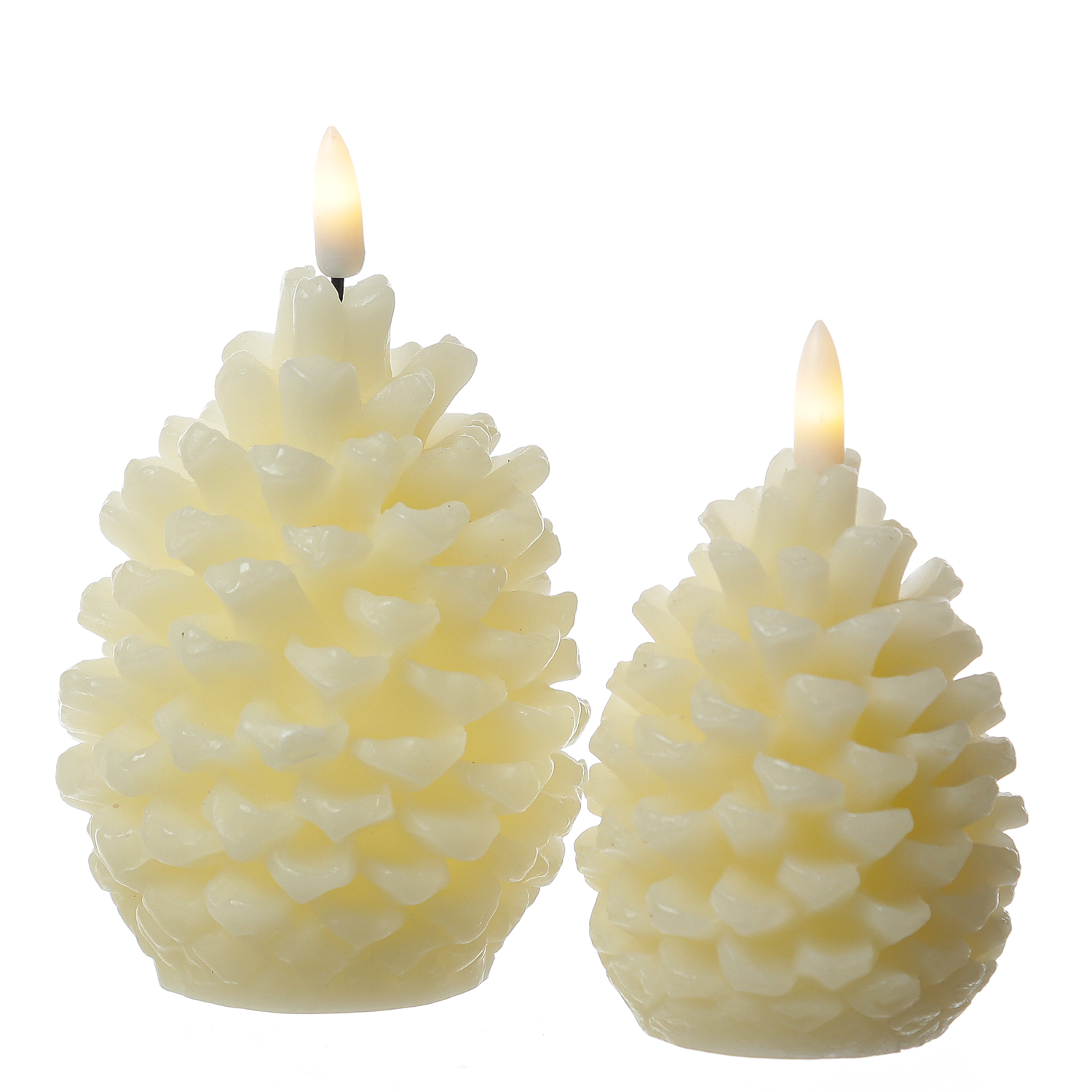 LED Kerze Tannenzapfen - Echtwachs - inkl. Batterien - Timer - H: 13cm - D: 8,5cm - Timer - creme LED Kerze Tannenzapfen - Echtwachs - inkl. Batterien - Timer - H: 13cm - D: 8,5cm - Timer - creme
