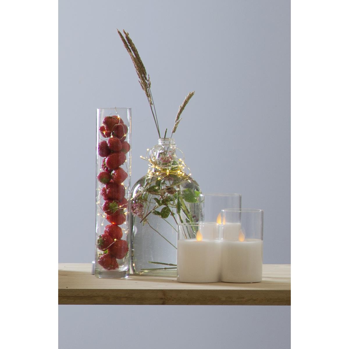 LED Windlicht "Twinkle" - Echtwachs - mechanische Flamme - Timer - H: 15cm - weiß LED Windlicht "Twinkle" - Echtwachs - mechanische Flamme - Timer - H: 15cm - weiß