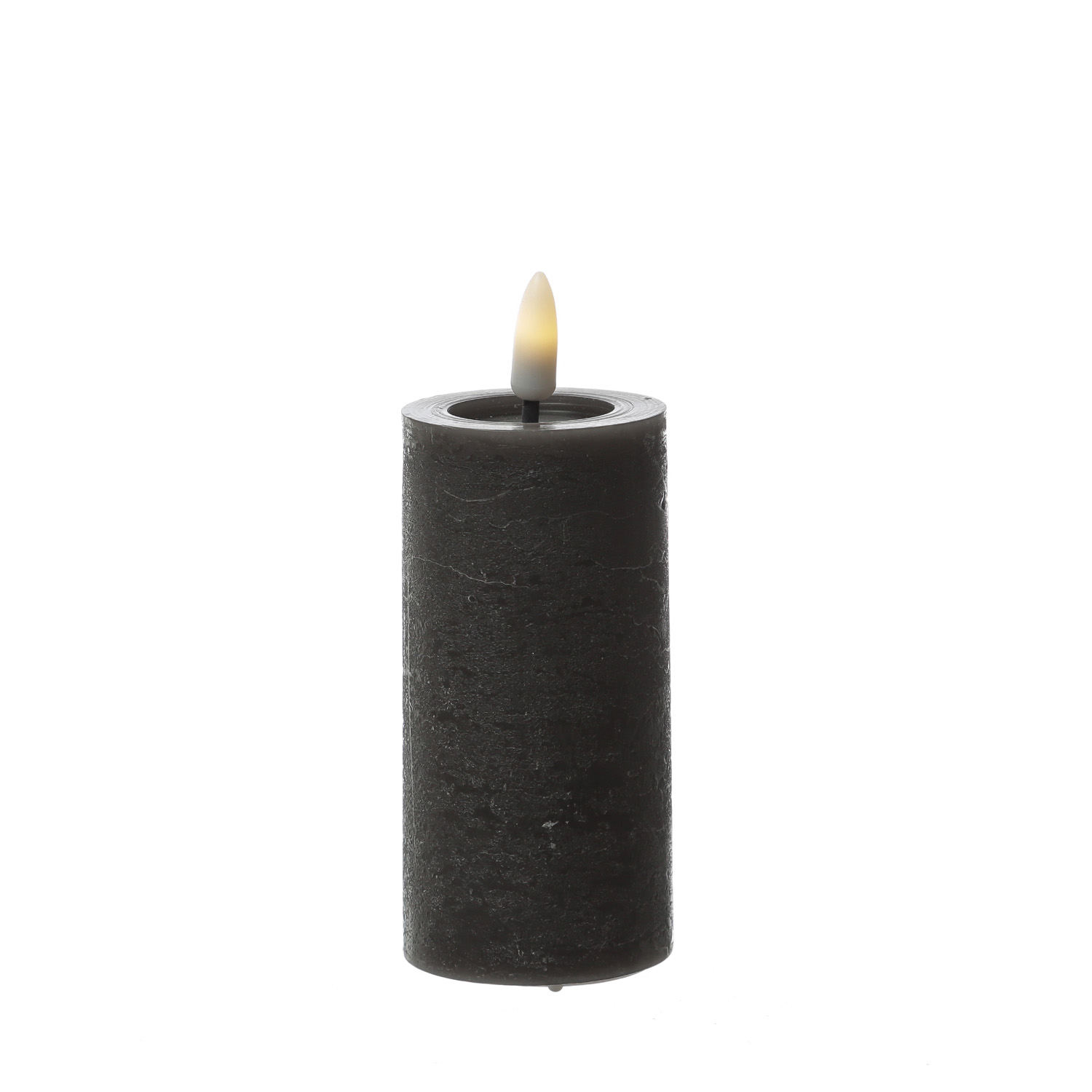 LED Kerze LINA - Rustik-Optik - Echtwachs - 3D Flamme - H: 12,5cm - D: 5cm - Timer - grau LED Kerze LINA - Rustik-Optik - Echtwachs - 3D Flamme - H: 12,5cm - D: 5cm - Timer - grau