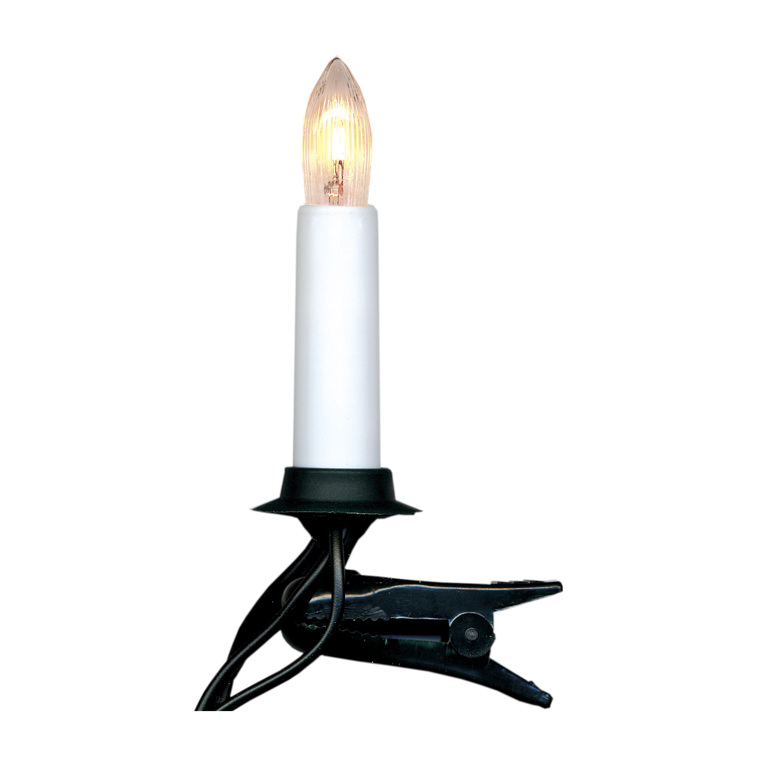 LED-Kerzenkette - 16 warmweiße LED - Indoor - Strang - H: 11cm, L: 10,5m - grünes Kabel - weiß LED-Kerzenkette - 16 warmweiße LED - Indoor - Strang - H: 11cm, L: 10,5m - grünes Kabel - weiß