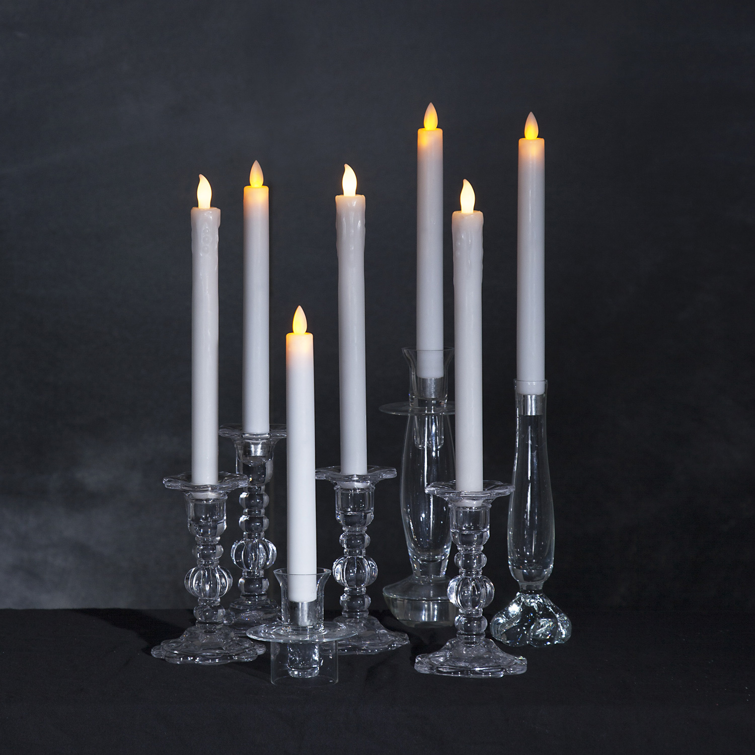 LED Stabkerze Presse -  Echtwachs - flackernde warmweiße LED - H: 25cm - weiß - 2er Set LED Stabkerze Presse -  Echtwachs - flackernde warmweiße LED - H: 25cm - weiß - 2er Set