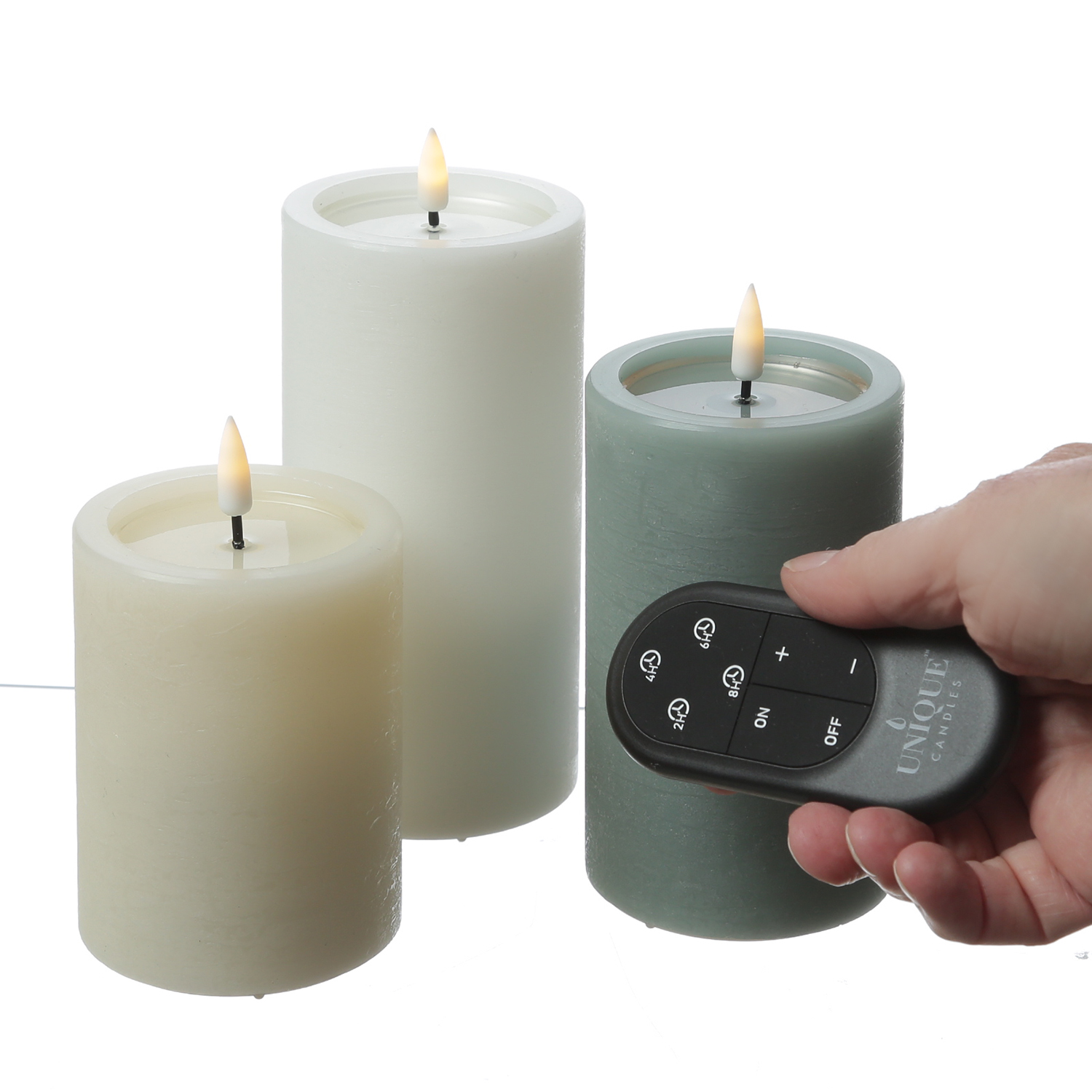 UNIQUE candles Fernbedienung für LED Kerzen Marke UNIQUE - AN/AUS/TIMER/DIMMER UNIQUE candles Fernbedienung für LED Kerzen Marke UNIQUE - AN/AUS/TIMER/DIMMER