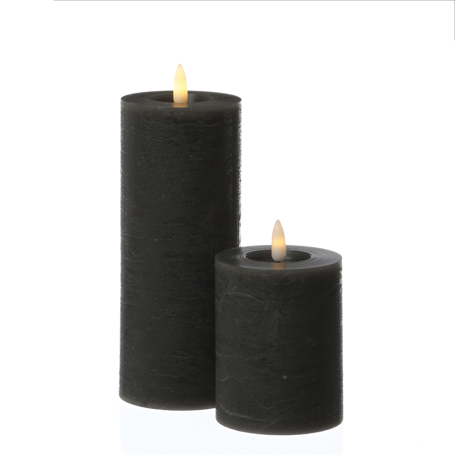 LED Kerze LINA - Rustik-Optik - Echtwachs - 3D Flamme - H: 11cm - D: 7cm - Batterie - Timer - grau LED Kerze LINA - Rustik-Optik - Echtwachs - 3D Flamme - H: 11cm - D: 7cm - Batterie - Timer - grau
