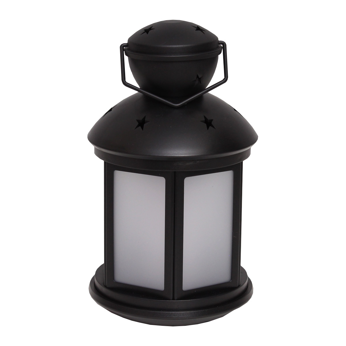 LED Laterne - farbiges bewegtes Sternenmuster - H: 22cm - Batteriebetrieb - schwarz LED Laterne - farbiges bewegtes Sternenmuster - H: 22cm - Batteriebetrieb - schwarz