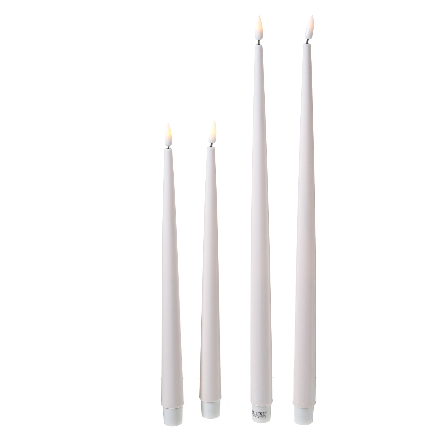 LED Stabkerzen ELLA - Echtwachs - realistische 3D Flamme - H: 28cm - creme - 2 Stück