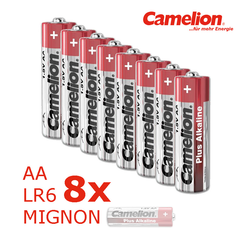 Batterie Mignon AA LR6 1,5V PLUS Alkaline - Leistung auf Dauer - 8 Stück Batterie Mignon AA LR6 1,5V PLUS Alkaline - Leistung auf Dauer - 8 Stück