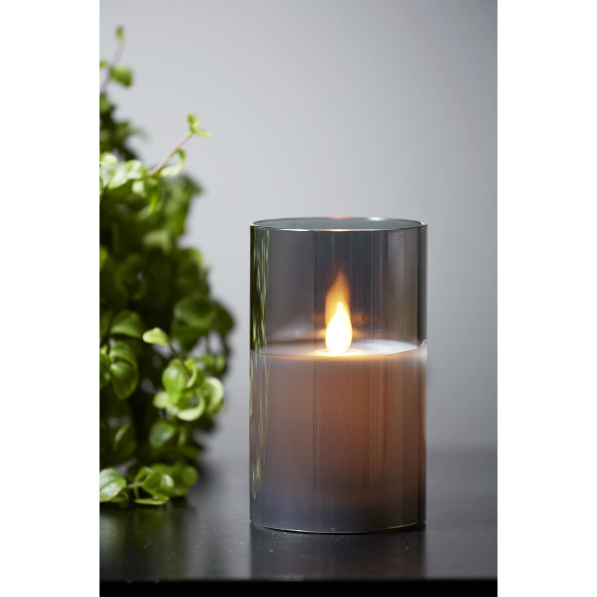 LED Kerze/Windlicht "Twinkle" - Echtwachs - mechanische Flamme - Timer - H: 12,5cm - rauchschwarz LED Kerze/Windlicht "Twinkle" - Echtwachs - mechanische Flamme - Timer - H: 12,5cm - rauchschwarz