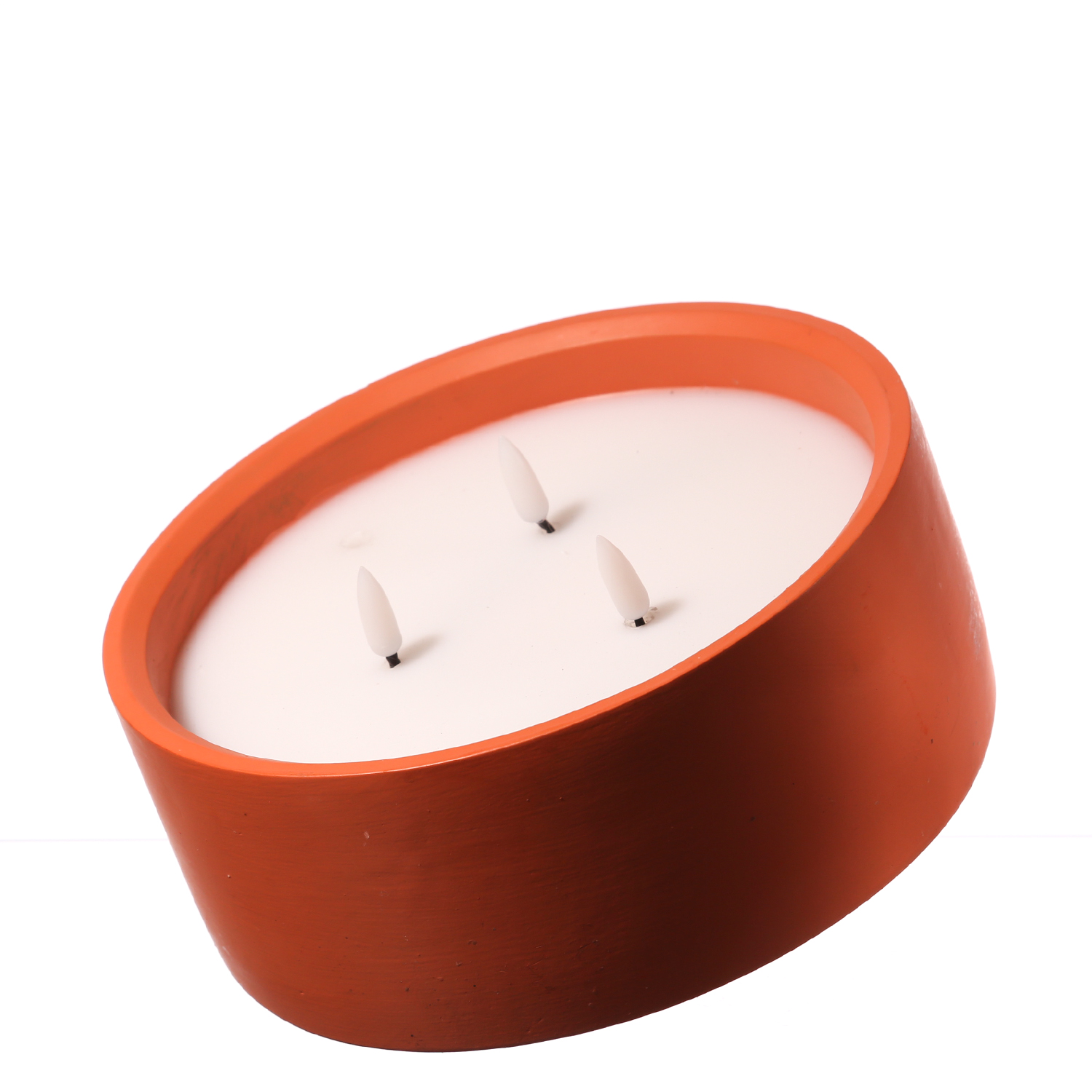 XXL LED Kerze Flamme - Betonoptik - Zement/Echtwachs - 3-Docht - Timer - H: 8cm D: 20cm - terracotta XXL LED Kerze Flamme - Betonoptik - Zement/Echtwachs - 3-Docht - Timer - H: 8cm D: 20cm - terracotta