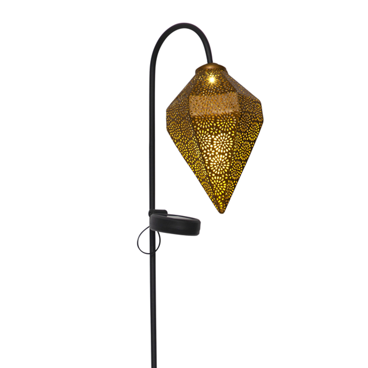 LED Solar Gartenstecker BOLILLA - gold - weiße LED - H: 80cm - Dämmerungssensor