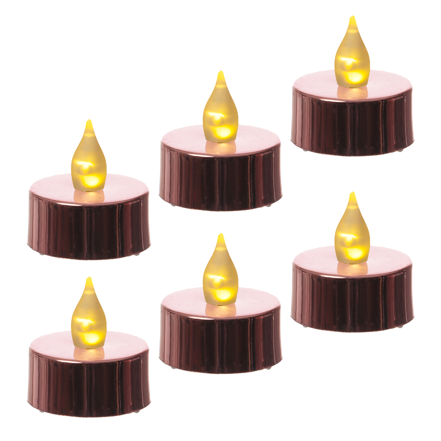 LED Teelichter - warmweiße flackernde Flamme - mit Batterien - D: 3,8cm - rosa - 6er Set LED Teelichter - warmweiße flackernde Flamme - mit Batterien - D: 3,8cm - rosa - 6er Set