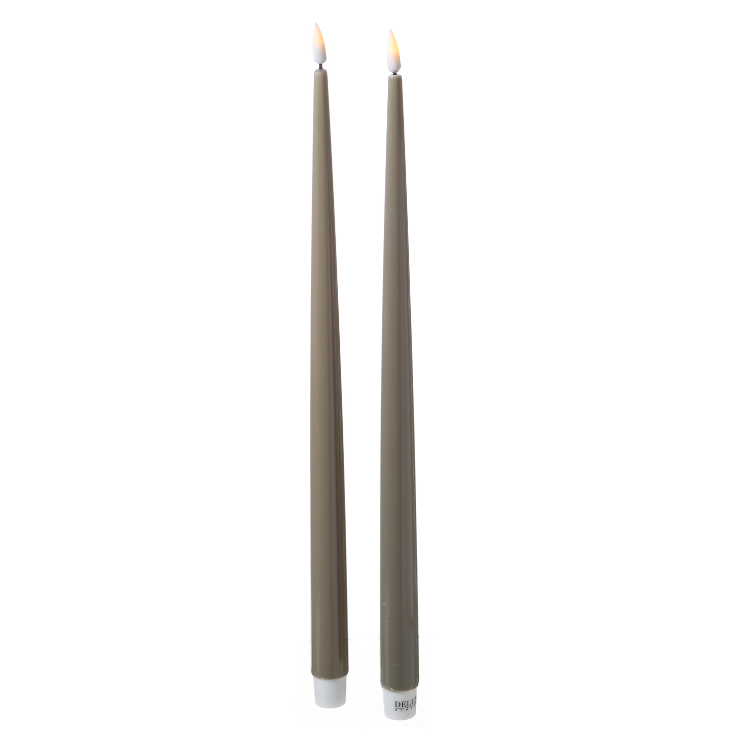 LED Stabkerzen ELLA - Echtwachs - realistische 3D Flamme - H: 38cm - sand/taupe - 2 Stück LED Stabkerzen ELLA - Echtwachs - realistische 3D Flamme - H: 38cm - sand/taupe - 2 Stück