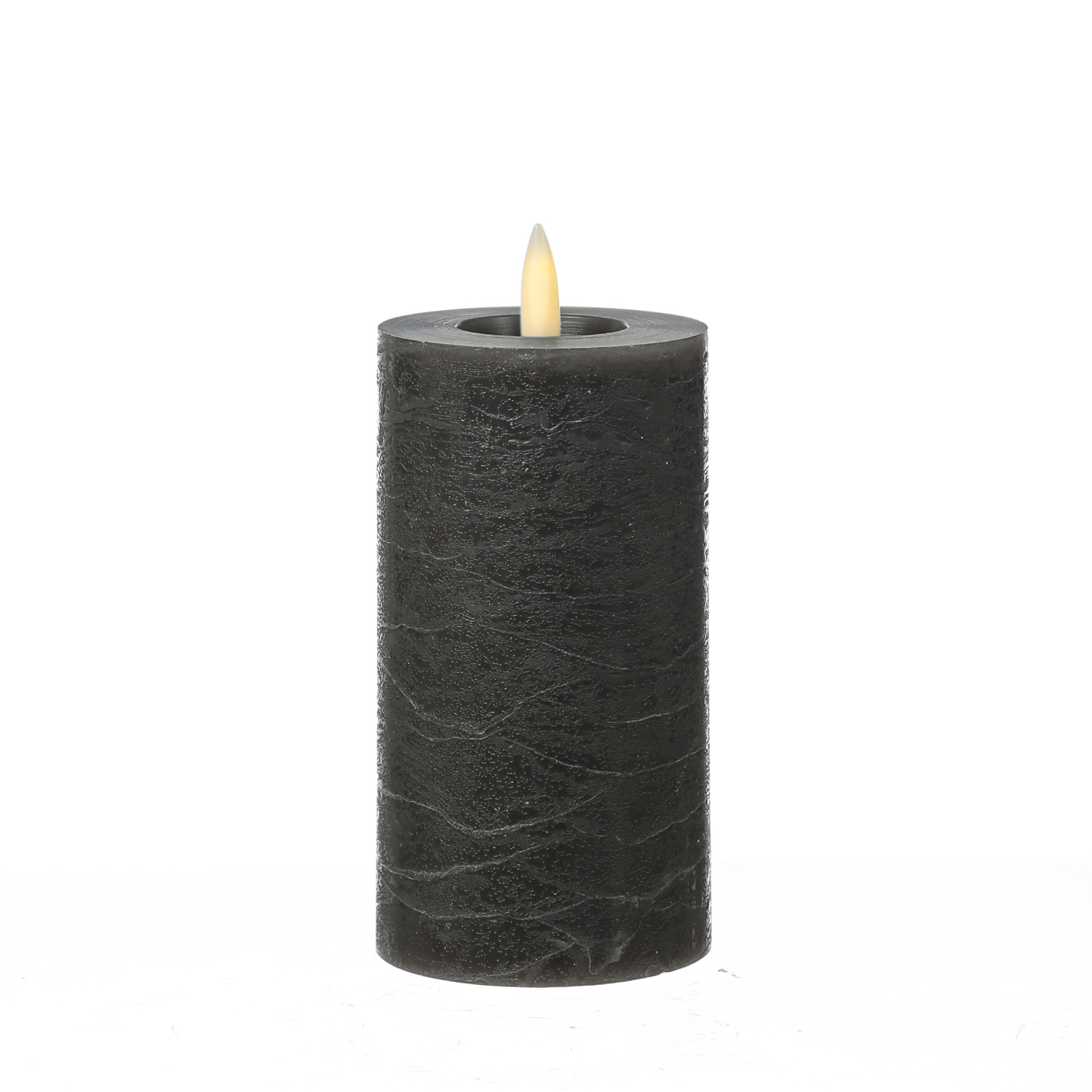LED Kerze LINA - Rustik-Optik - Echtwachs - 3D Flamme - H: 15cm - D: 7cm - Batterie - Timer - grau LED Kerze LINA - Rustik-Optik - Echtwachs - 3D Flamme - H: 15cm - D: 7cm - Batterie - Timer - grau