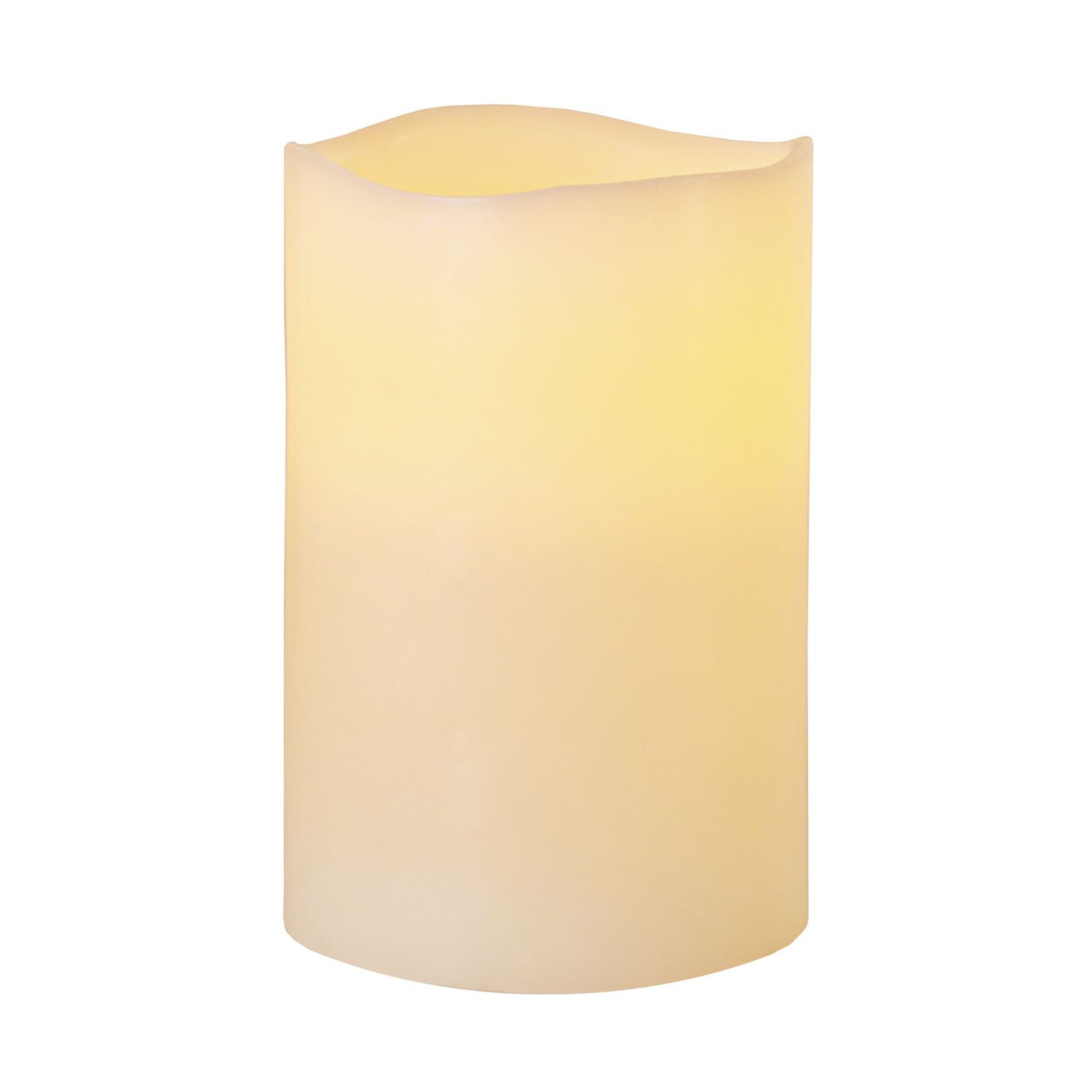 LED Kerze Big - Echtwachs - flackernde gelbe LED - Timer - Batteriebetrieb - H: 15cm D: 10cm - creme LED Kerze Big - Echtwachs - flackernde gelbe LED - Timer - Batteriebetrieb - H: 15cm D: 10cm - creme