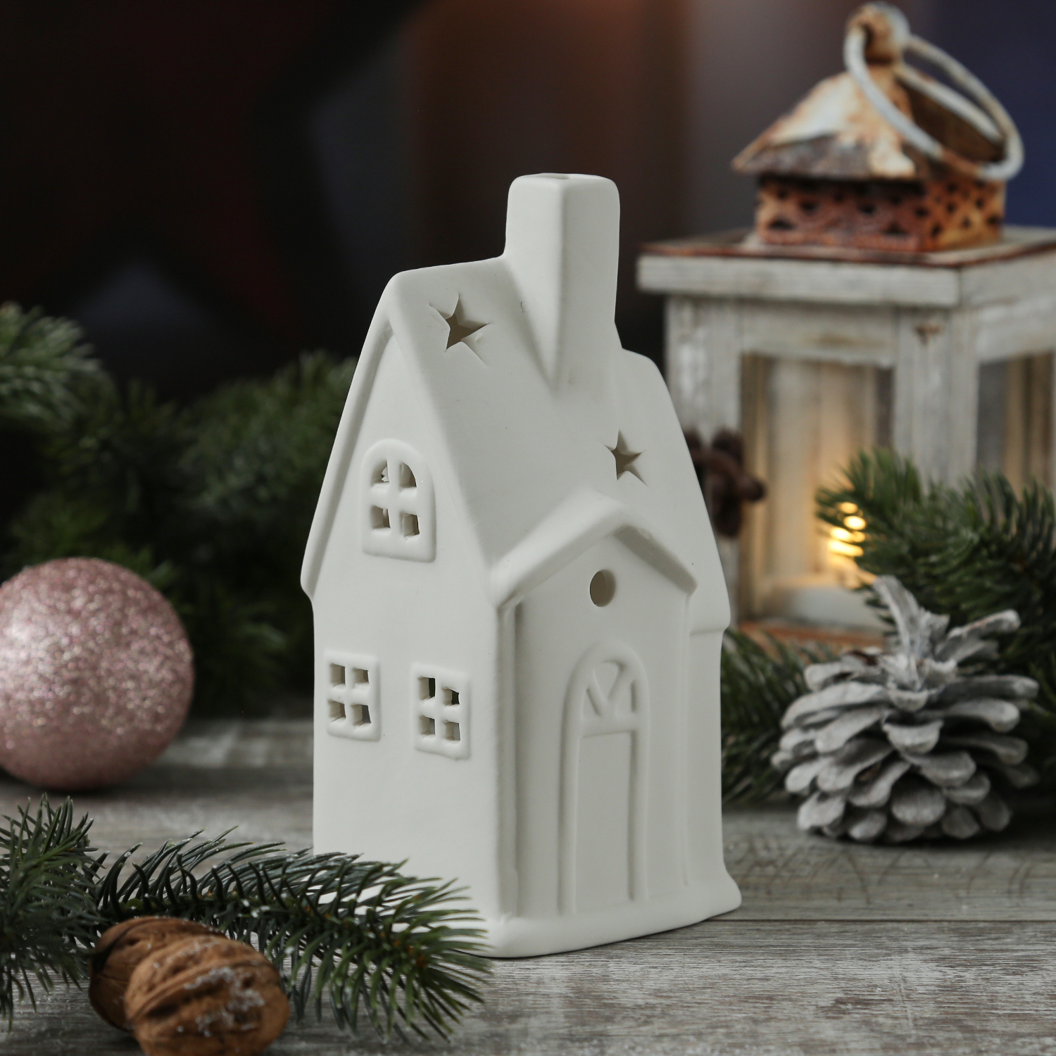 Teelichthalter Haus - Teelichthaus - Porzellan - H: 17cm - weiß Teelichthalter Haus - Teelichthaus - Porzellan - H: 17cm - weiß