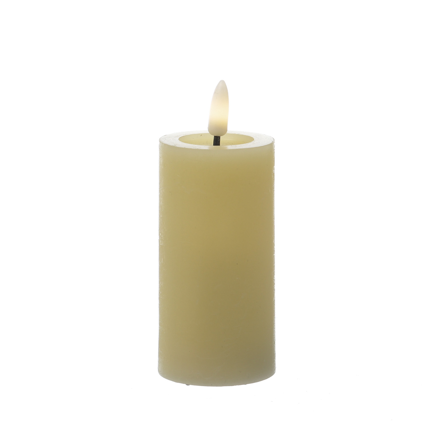 LED Kerze LINA - Rustik-Optik - Echtwachs - 3D Flamme - H: 12,5cm - D: 5cm - Timer - creme LED Kerze LINA - Rustik-Optik - Echtwachs - 3D Flamme - H: 12,5cm - D: 5cm - Timer - creme