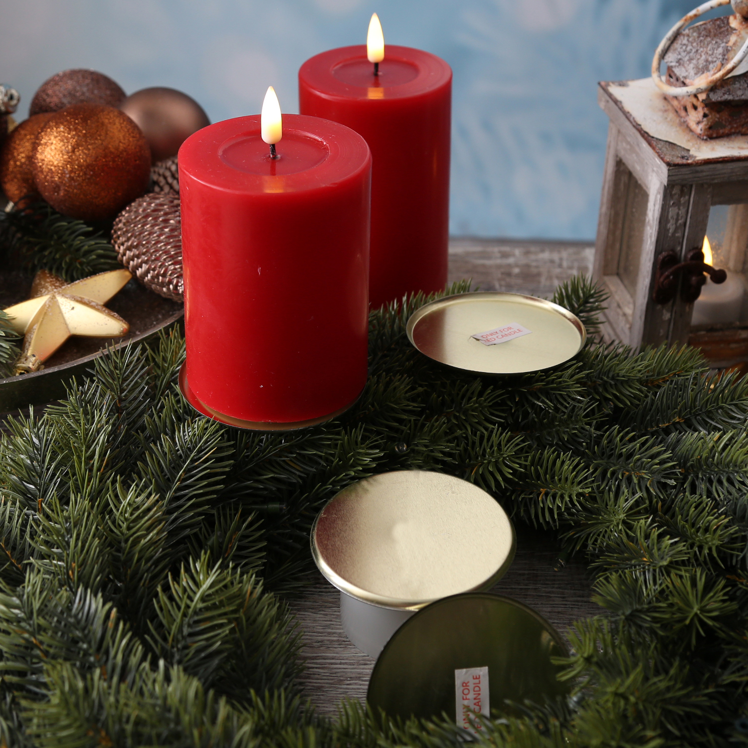 Adventskranzstecker ohne Dorn - Adventskerzenhalter - Metall - H: 4,5cm - D: 8cm - gold - 4er Set Adventskranzstecker ohne Dorn - Adventskerzenhalter - Metall - H: 4,5cm - D: 8cm - gold - 4er Set