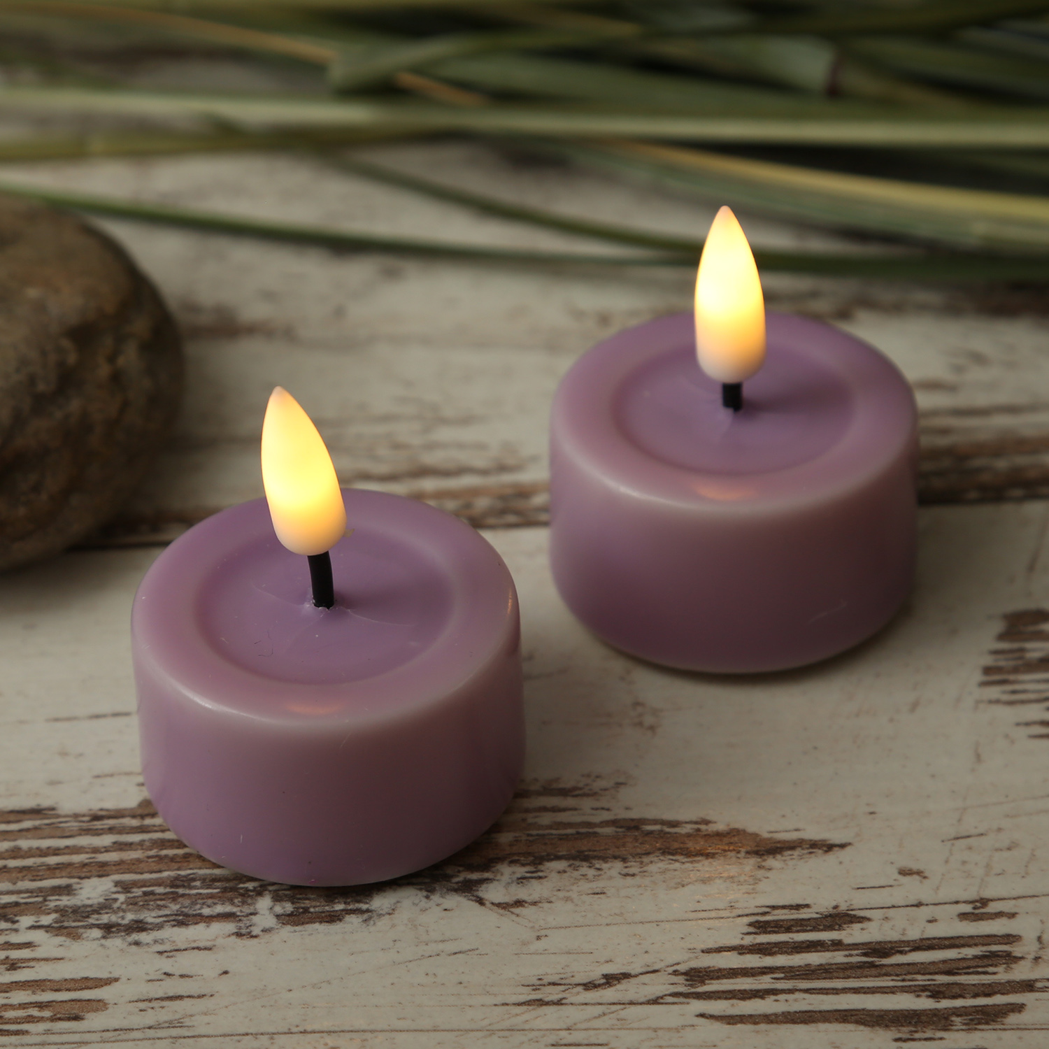 LED Teelichter MIA - realistische 3D Flamme - D: 4,1cm - inkl. Batterien - lavendel - 2 Stück LED Teelichter MIA - realistische 3D Flamme - D: 4,1cm - inkl. Batterien - lavendel - 2 Stück