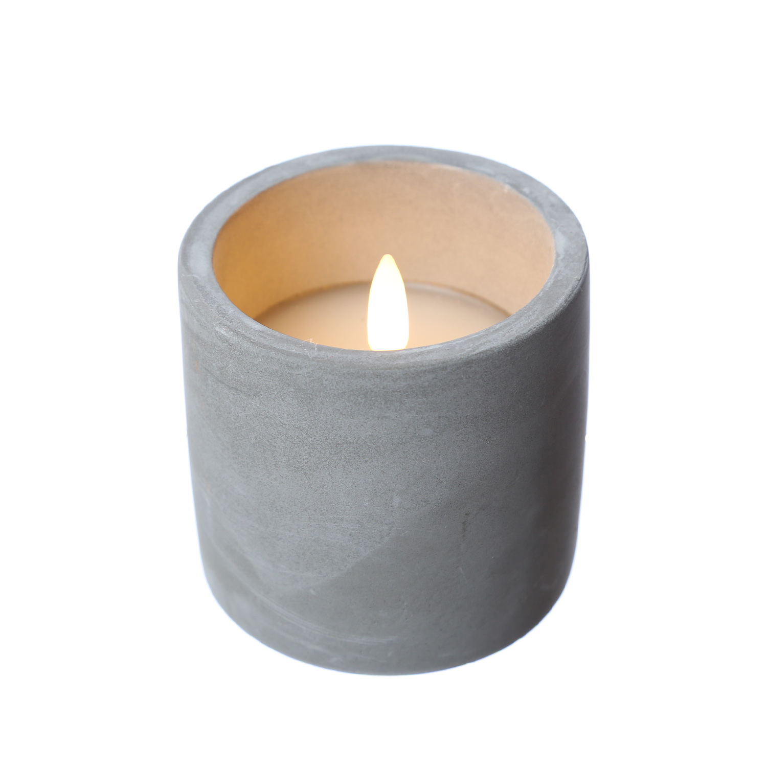 LED Kerzen im Topf - mit Deckel - Betonoptik - Timer - H: 10cm D: 8cm - grau - 3er Set LED Kerzen im Topf - mit Deckel - Betonoptik - Timer - H: 10cm D: 8cm - grau - 3er Set