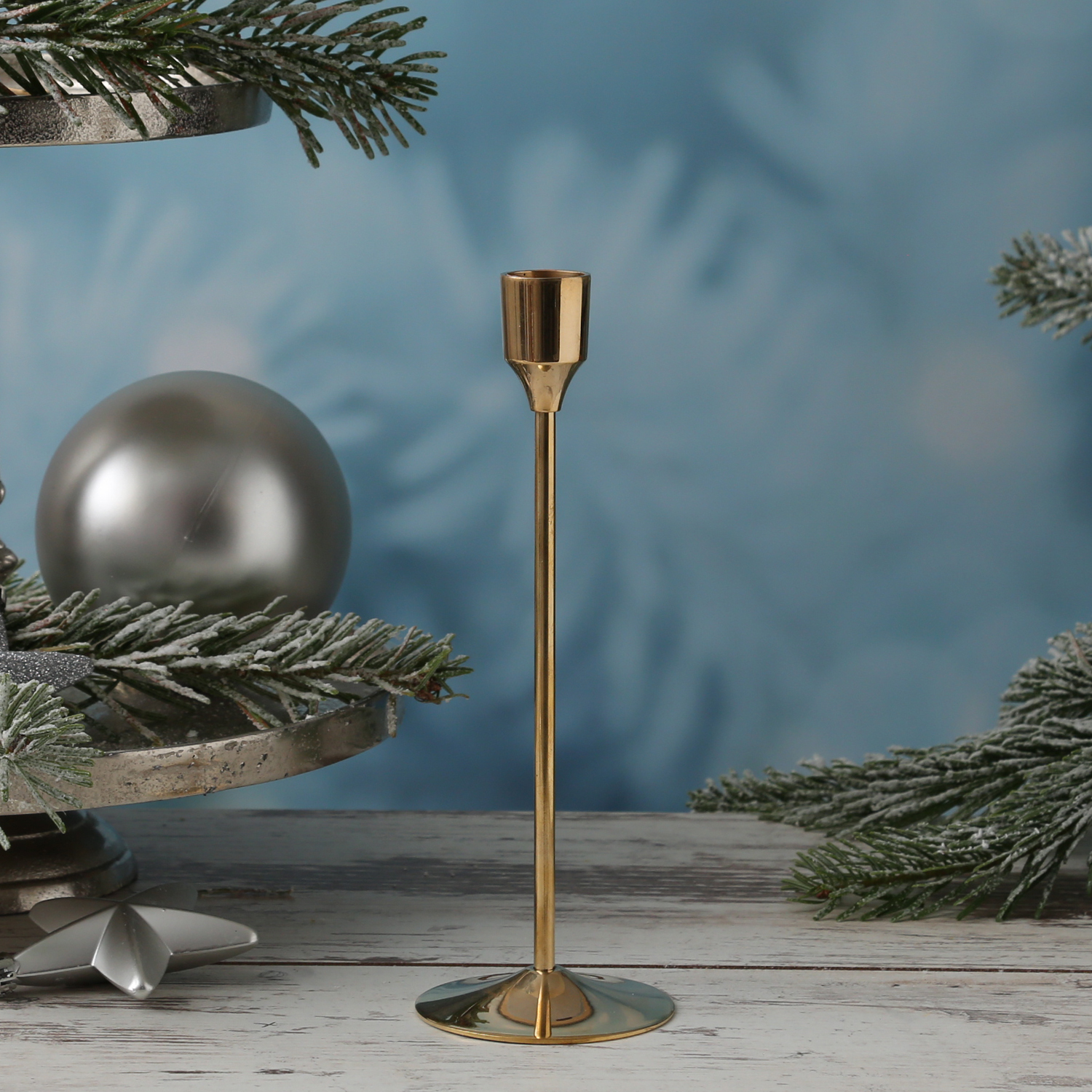 Stabkerzenhalter - Kerzenständer - Metall - H: 20,5cm - D: 7cm - gold Stabkerzenhalter - Kerzenständer - Metall - H: 20,5cm - D: 7cm - gold
