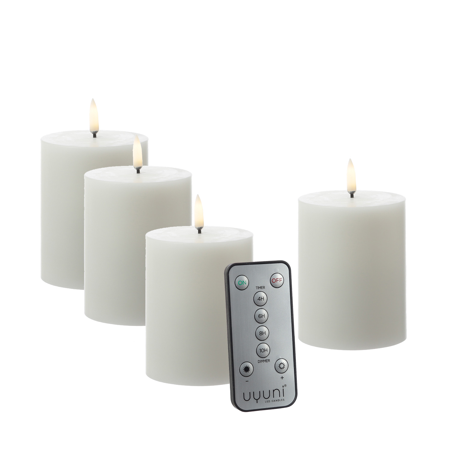 LED Kerzenset THEA - inkl. Batterien/Fernbedienung - H: 10cm - bis zu 1000 Std. - weiß - 4er Set LED Kerzenset THEA - inkl. Batterien/Fernbedienung - H: 10cm - bis zu 1000 Std. - weiß - 4er Set