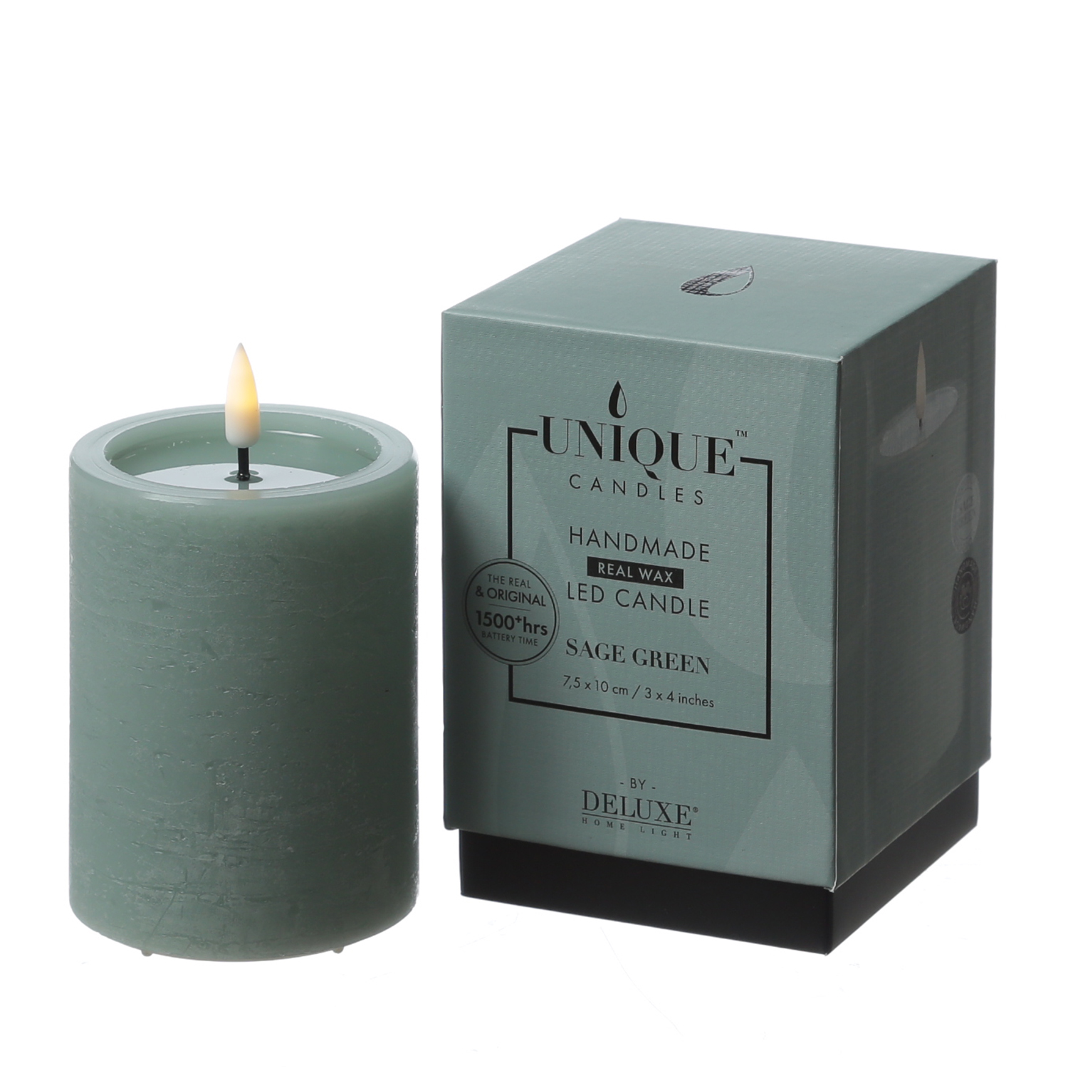 LED Kerzenset UNIQUE - Rustik-Optik - H: 10cm - mit Batterien und Fernbedienung - grün - 4er Set LED Kerzenset UNIQUE - Rustik-Optik - H: 10cm - mit Batterien und Fernbedienung - grün - 4er Set