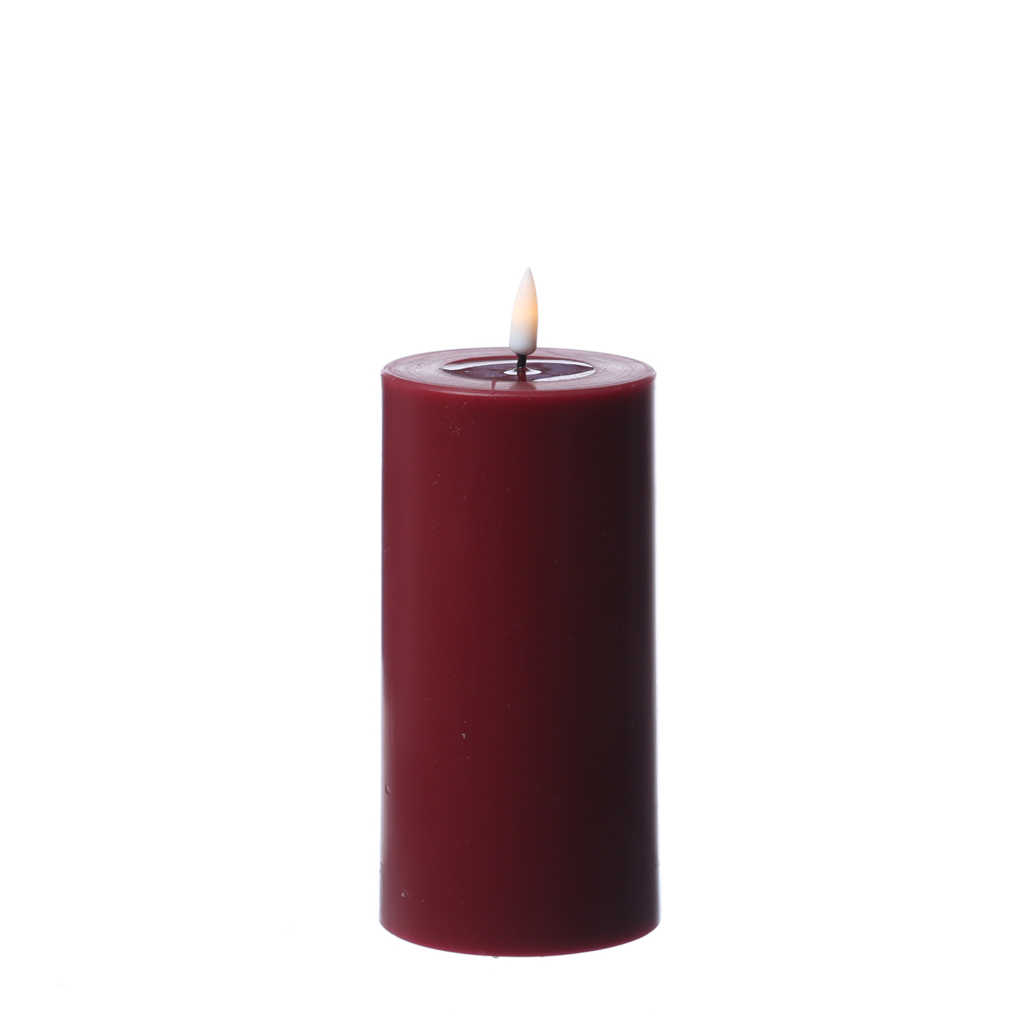 LED Stumpenkerze MIA - Echtwachs - realistische 3D Flamme - H: 15cm - Batteriebetrieb - weinrot LED Stumpenkerze MIA - Echtwachs - realistische 3D Flamme - H: 15cm - Batteriebetrieb - weinrot
