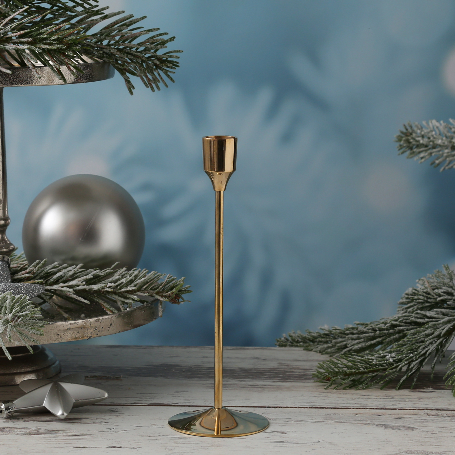 Stabkerzenhalter - Kerzenständer - Metall - H: 20,5cm - D: 7cm - gold Stabkerzenhalter - Kerzenständer - Metall - H: 20,5cm - D: 7cm - gold