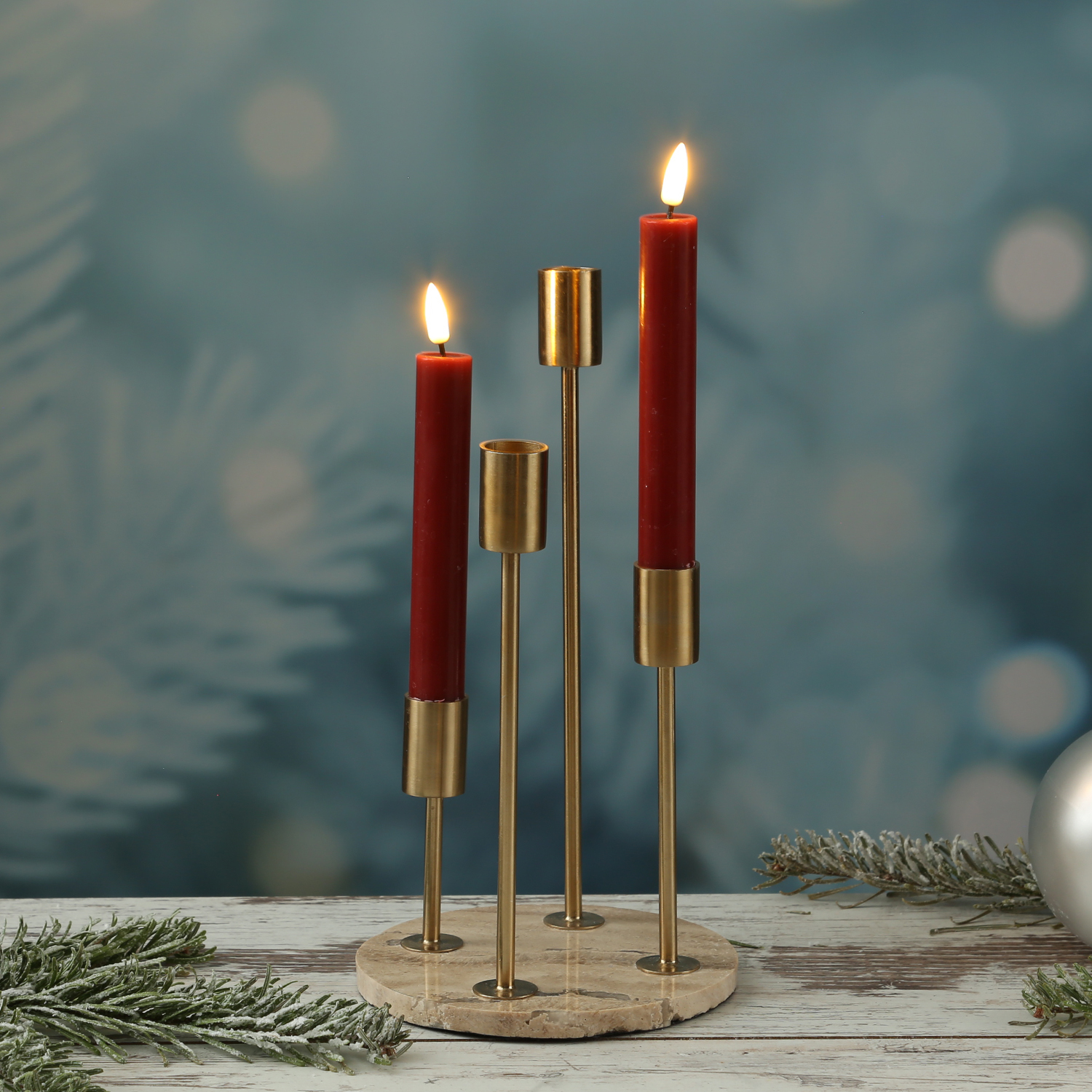 Stabkerzenhalter - Kerzenständer - Metall - H: 20,5cm - D: 7cm