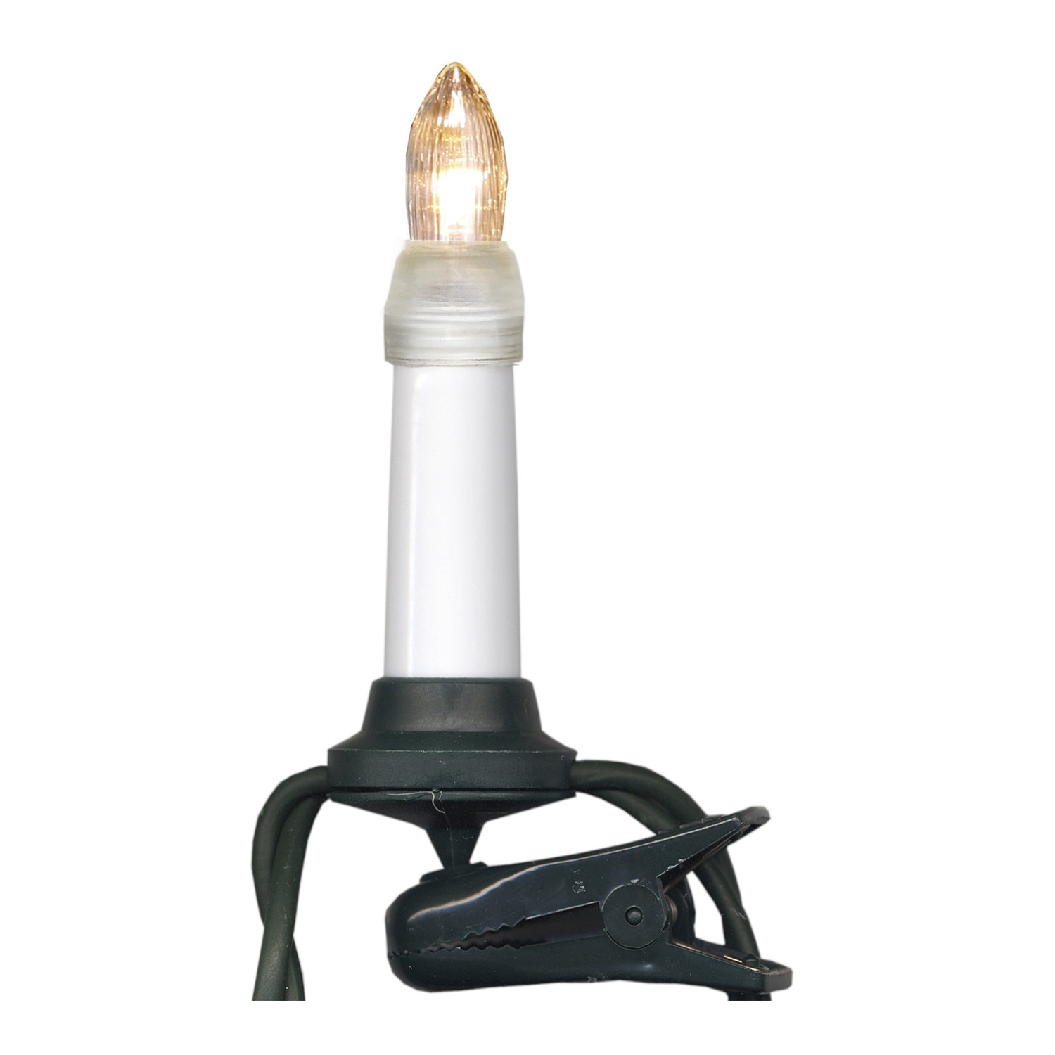 LED Kerzenkette - 16 warmweiße Kerzen - Outdoor - Strang - E10 Fassung - H: 11,5cm, L: 10,5m - weiß LED Kerzenkette - 16 warmweiße Kerzen - Outdoor - Strang - E10 Fassung - H: 11,5cm, L: 10,5m - weiß