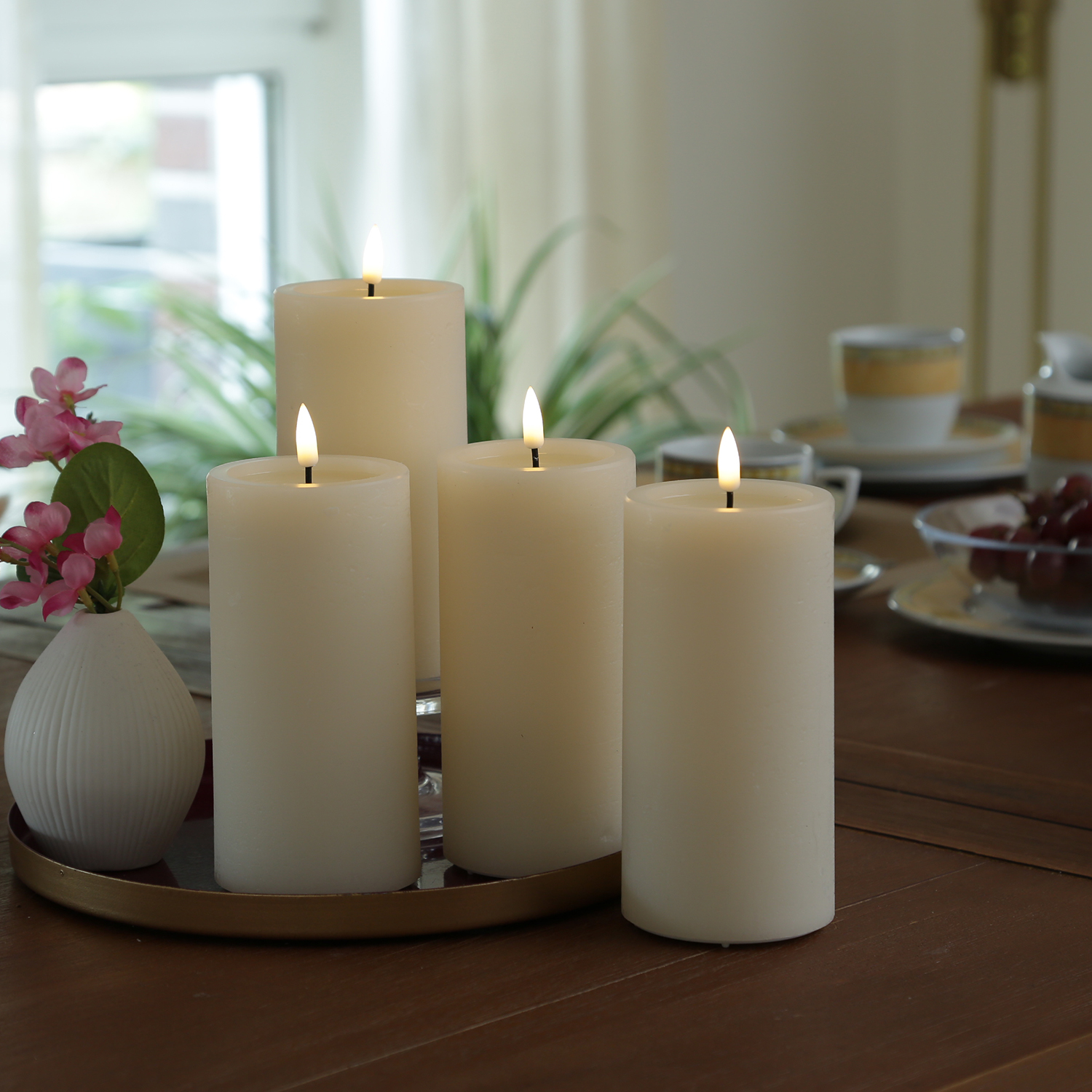 LED Kerzenset UNIQUE - Rustik-Optik - H: 15cm - mit Batterien und Fernbedienung - creme - 4er Set LED Kerzenset UNIQUE - Rustik-Optik - H: 15cm - mit Batterien und Fernbedienung - creme - 4er Set