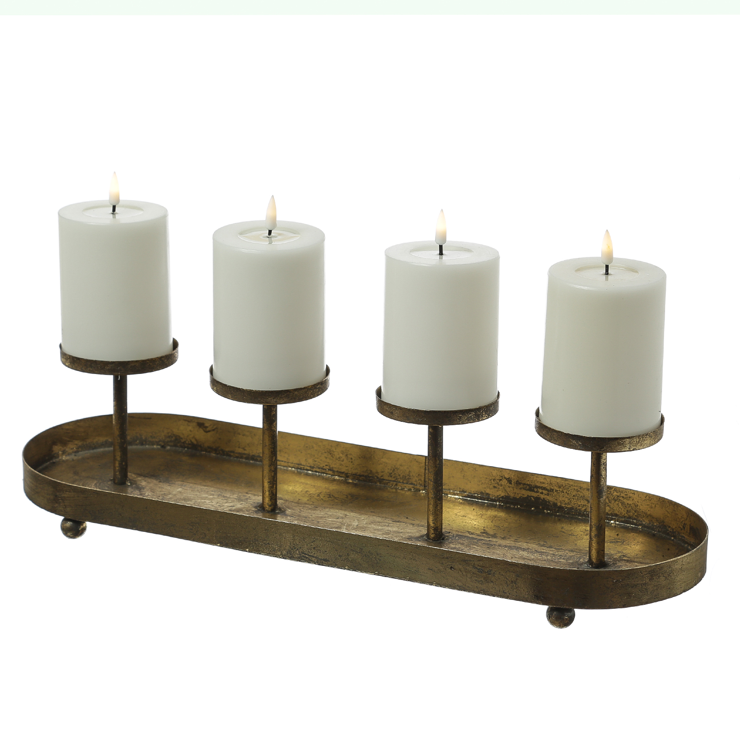 Kerzenhalter Advent - Kerzenständer - Teelichthalter - Eisen - L: 48cm - 4 Kerzenhalterungen - gold Kerzenhalter Advent - Kerzenständer - Teelichthalter - Eisen - L: 48cm - 4 Kerzenhalterungen - gold