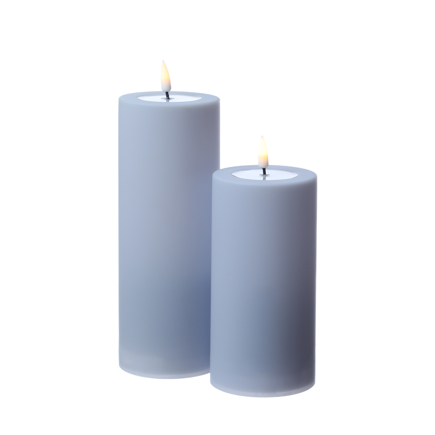 LED Stumpenkerze MIA - Kunststoff - realistische 3D Flamme - H: 20cm - outdoor - pastellblau LED Stumpenkerze MIA - Kunststoff - realistische 3D Flamme - H: 20cm - outdoor - pastellblau