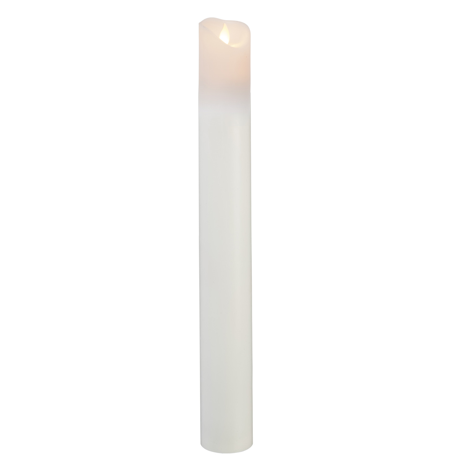 LED Stumpenkerze - Taufkerze - Echtwachs - mechanische Flamme - H: 40cm, D: 5cm - Timer - weiß