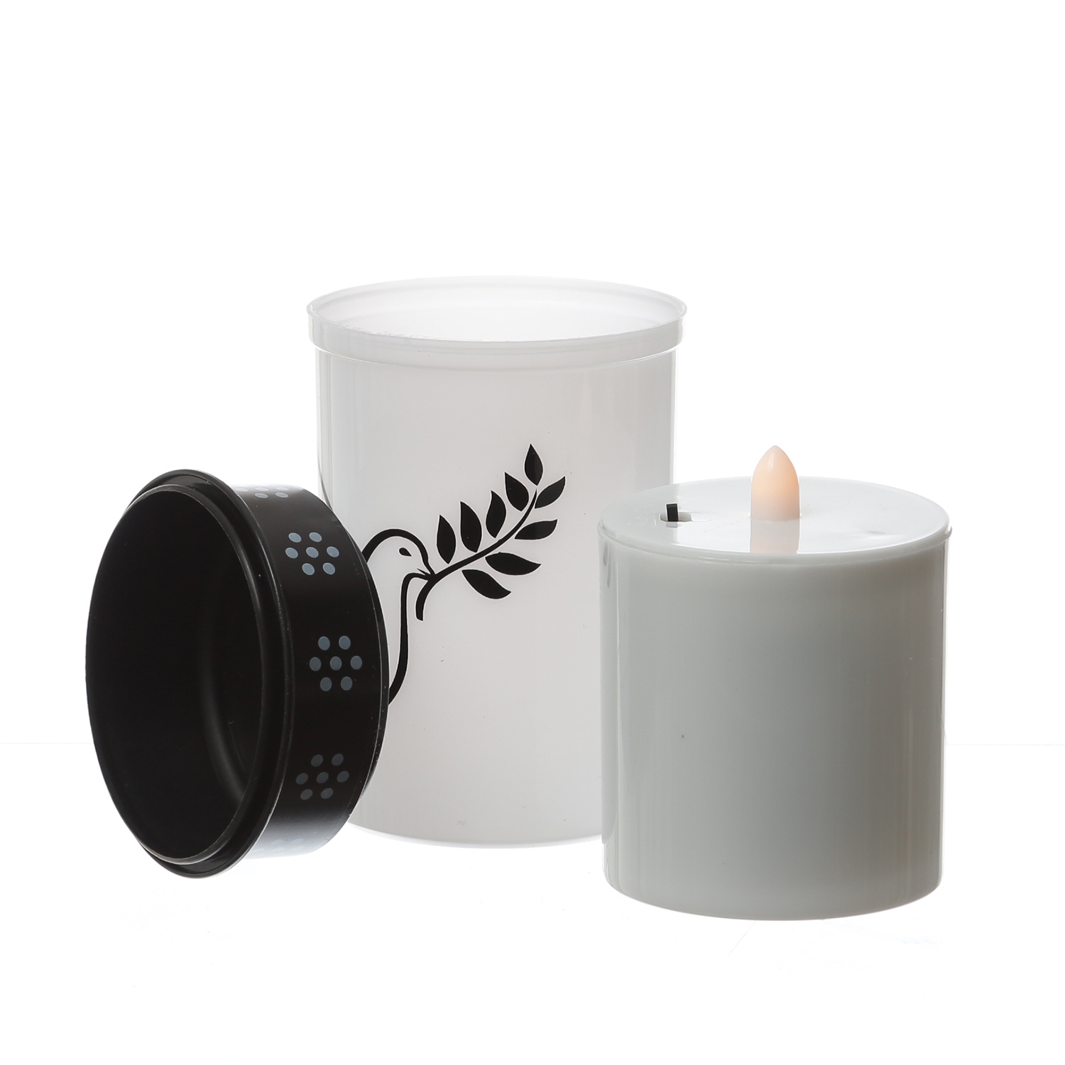 LED Grablichter/Grabkerzen Taube - bis 2500 Stunden - H: 12cm, D: 7cm - Timer - 2er Set LED Grablichter/Grabkerzen Taube - bis 2500 Stunden - H: 12cm, D: 7cm - Timer - 2er Set